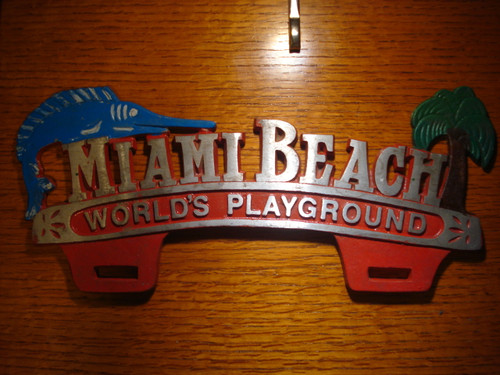 Miami Beach Car License Plate (FOBS Toppers)