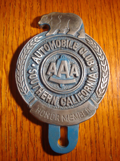 AAA Automobile Club Bear Car/Motorcycle License Plate (FOBS Toppers)