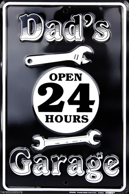 Dad's Garage Metal Parking Sign