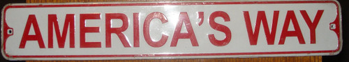 America' Way Embossed Tin Sign 