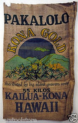 Pakalolo Kona Gold Hawaii Marijuana Burlap Bag