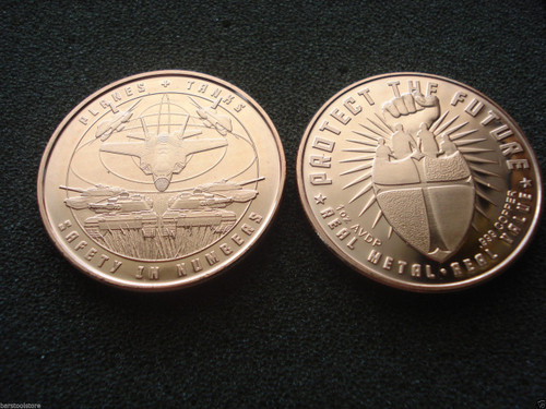 Planes and Tanks Copper Round 1 oz .999 Fine