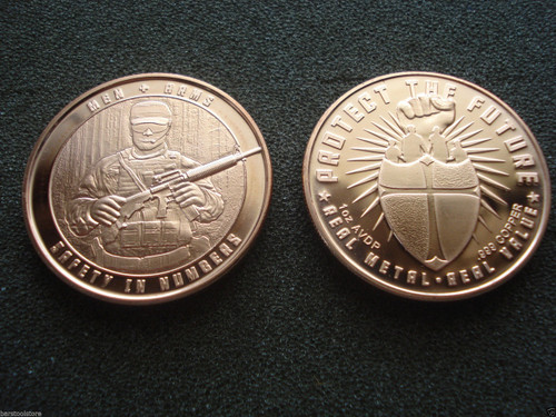 Men and Arms Copper Round 1 oz .999 Fine