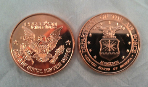 Air Force Copper Round 1 oz .999 Fine