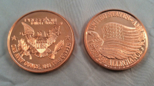 Pledge Allegiance Copper Round 1 oz .999 Fine
