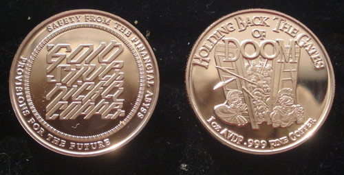 Holding Back The Gates of Doom Copper Round 1 oz .999 Fine