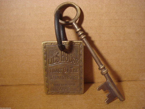 Lil's House Room Key with Tag Brothel Key Chain