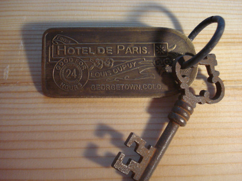 Hotel De Paris Room Key with Tag Brothel Key Chain