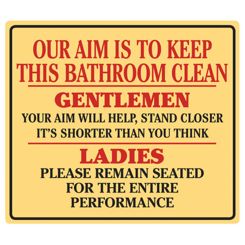 Clean Bathroom Tin Sign