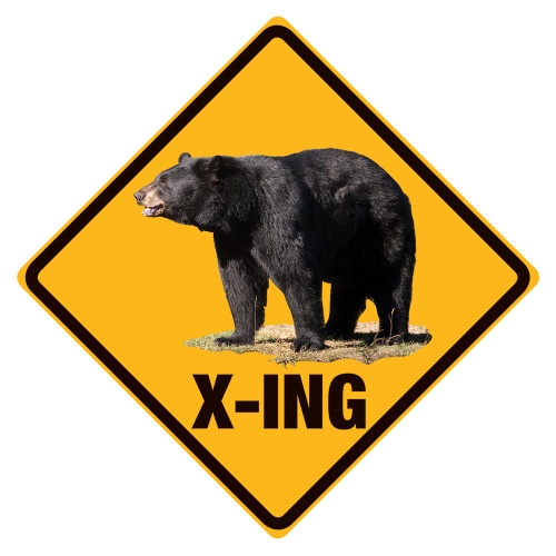 Black Bear X-ing Tin Sign