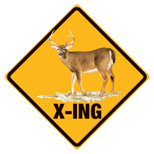 White-tailed Deer X-ing Tin Sign