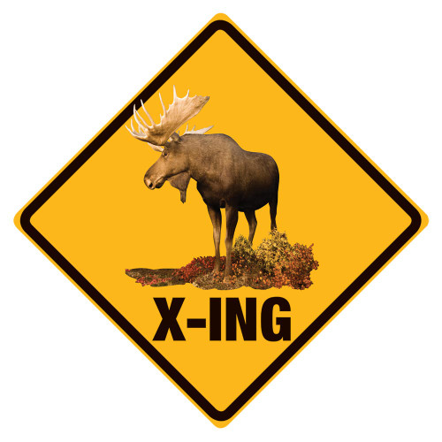 Moose X-ing Tin Sign
