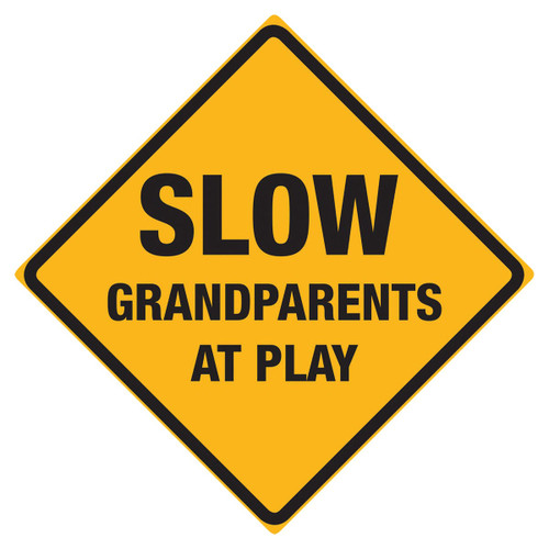 Slow Grandparents At Play Tin Sign