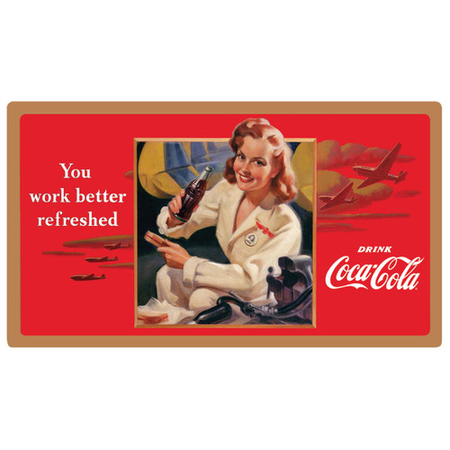 Coke® Work Refreshed Beauty Tin Sign