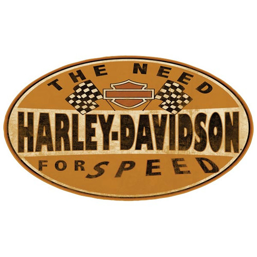 H-D® Need for Speed Oval Die-Cut and Embossed Tin Sign