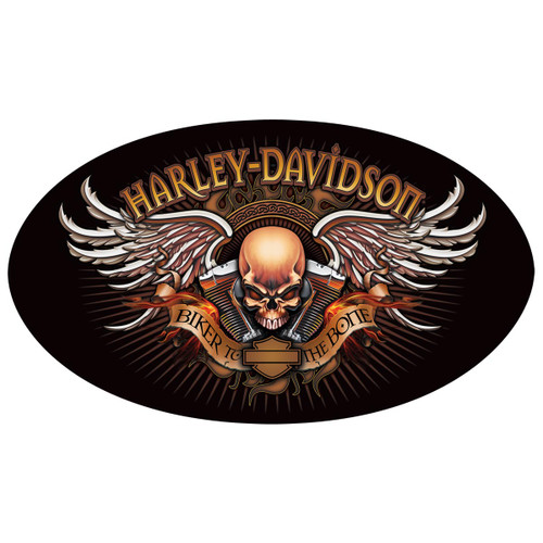 H-D® Biker to the Bone Oval Die-Cut and Embossed Tin Sign