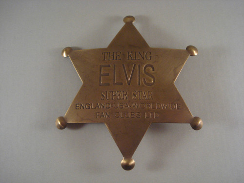 Elvis The King Super Star Fan Club Western Badge 