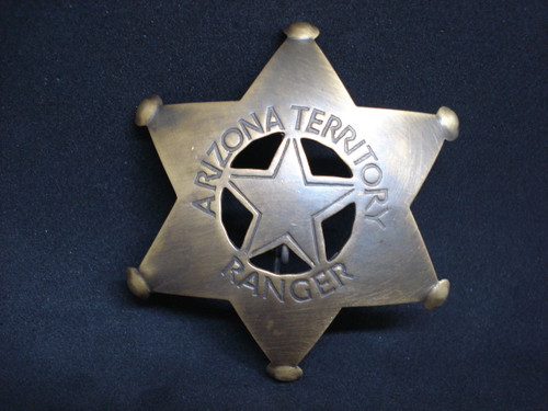 Arizona Territory Ranger Solid Brass Western Badge 