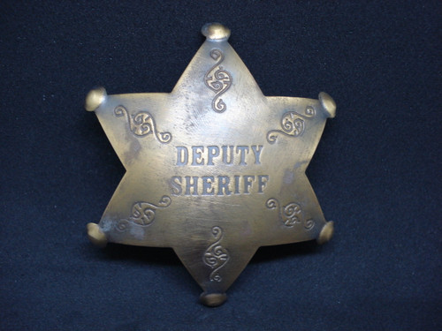 Deputy Sheriff Solid Brass Western Badge 