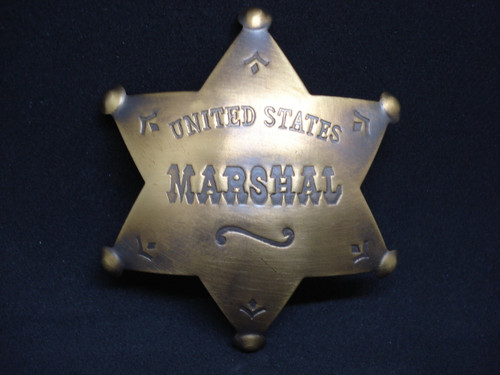United States Marshal Solid Brass Western Badge 