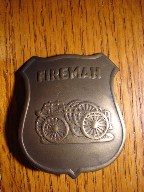 Fireman Solid Brass Western Badge #146