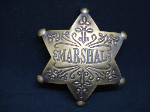 Marshal Solid Brass Western Badge 