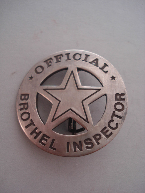 Official Brothel Inspector Western Badge