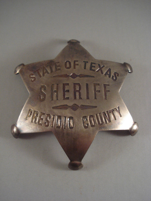 Texas Sheriff Presidio County Western Badge