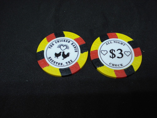 The Chicken Ranch Houston Texas Brothel Collectors Poker Chip Cathouse Whore House Yellow
