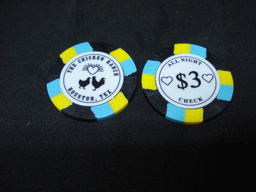The Chicken Ranch Houston Texas Brothel Collectors Poker Chip Cathouse Whore House Black