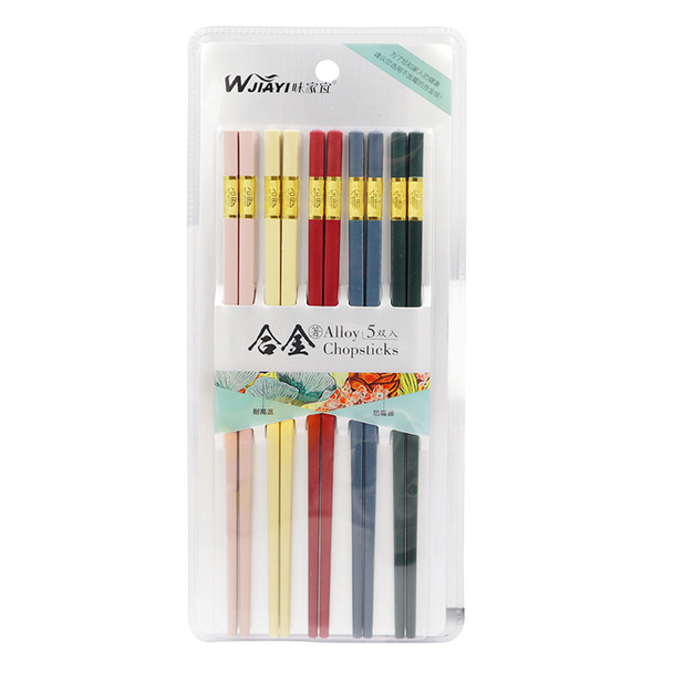 Wjiayi Alloy Chopstiks Five Kinds Of Color 82149