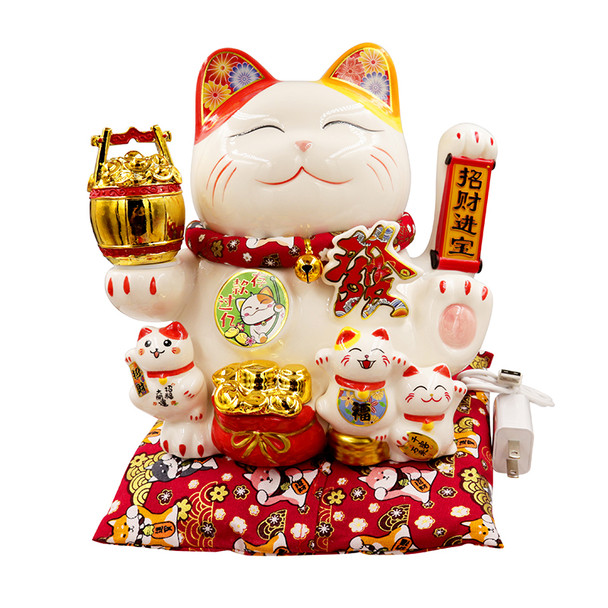 陶瓷招财猫 招财进宝 “发” Lucky Cat '' 10 寸 020310