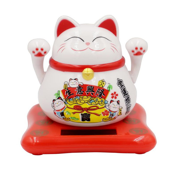 Solar Powered Arm Waving Lucky Cat - 1