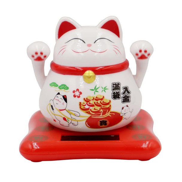 Solar Powered Arm Waving Lucky Cat - 3