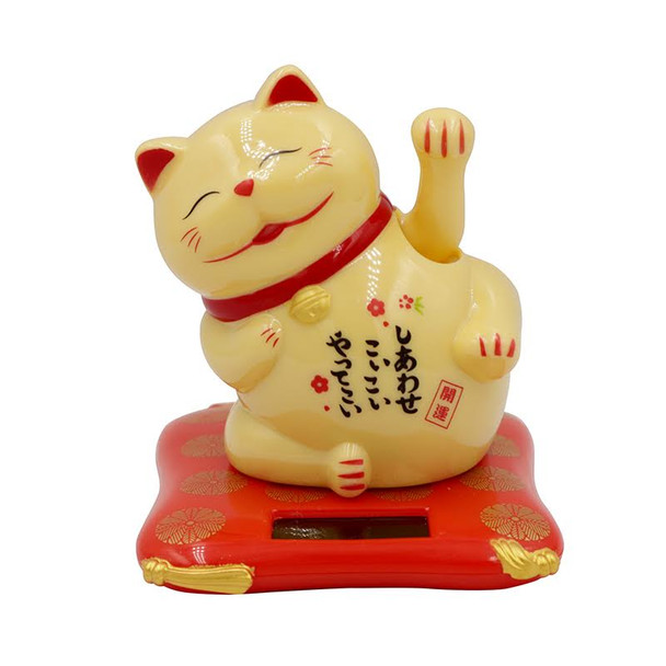 Solar Powered Waving Cat （Brown）