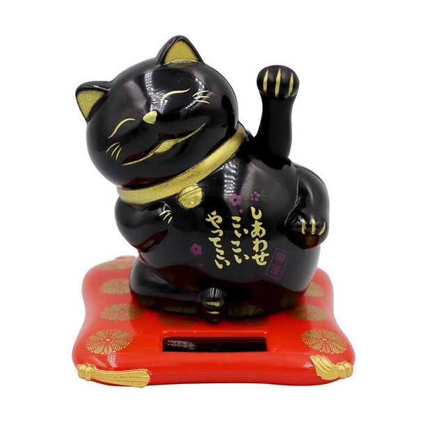 Solar Powered Waving Cat （Black）
