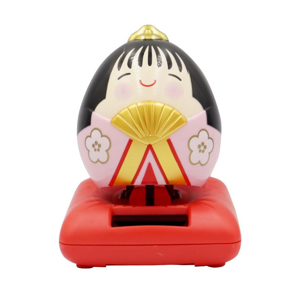 Solar Powered Head Bobbing Japanese Lady (Pink)