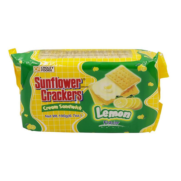 Croley Foods Sunflower Crackers Cream Sandwich Lemon Flavor 6.7oz