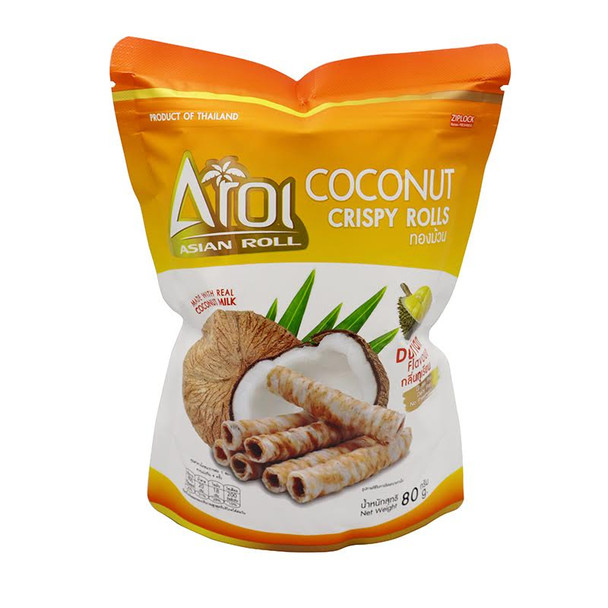 Aroi Asian Roll Coconut Crispy Rolls Durian 2.82oz