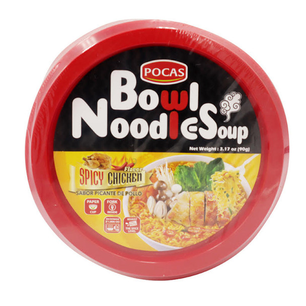 Pocas Bowl Noodle Soup Spicy Chicken Flavor 3.17oz