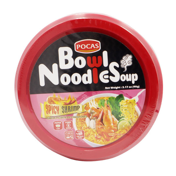 Pocas Bowl Noodle Soup Spicy Shrimp Flavor 3.17oz