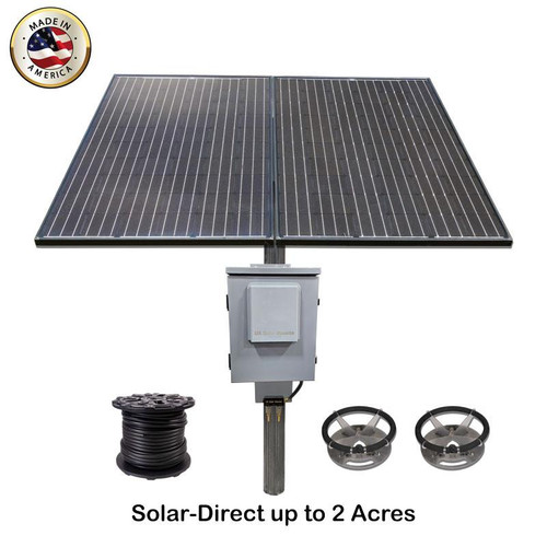 U.S. Solar Mounts SD2 Solar-Direct Aerator  For up to 2.5 Acres with Dual Panels 
