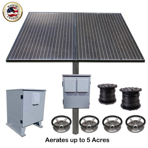 SD4-BB solar lake aerator with battery backup kit for ponds up to 5 acres