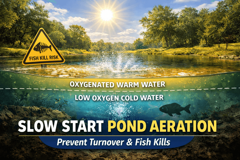 Slow-Starting Pond Aeration: Prevent Turnover & Fish Kills