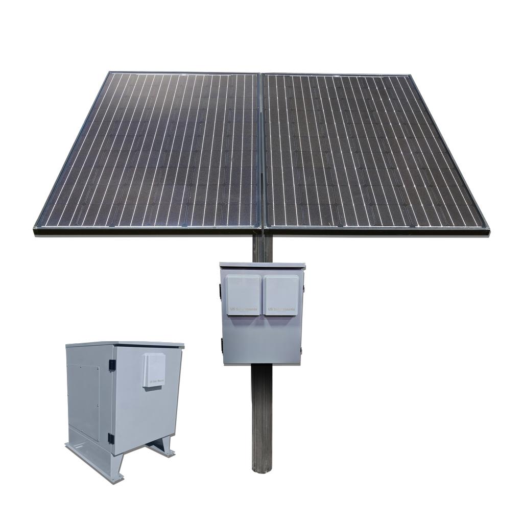 Battery backup solar pond aeration system