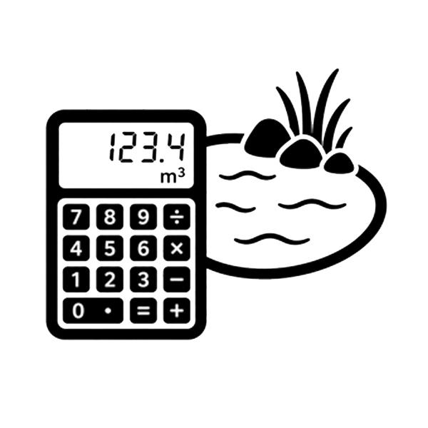 Pond volume calculator icon for estimating pond gallons and acre-feet