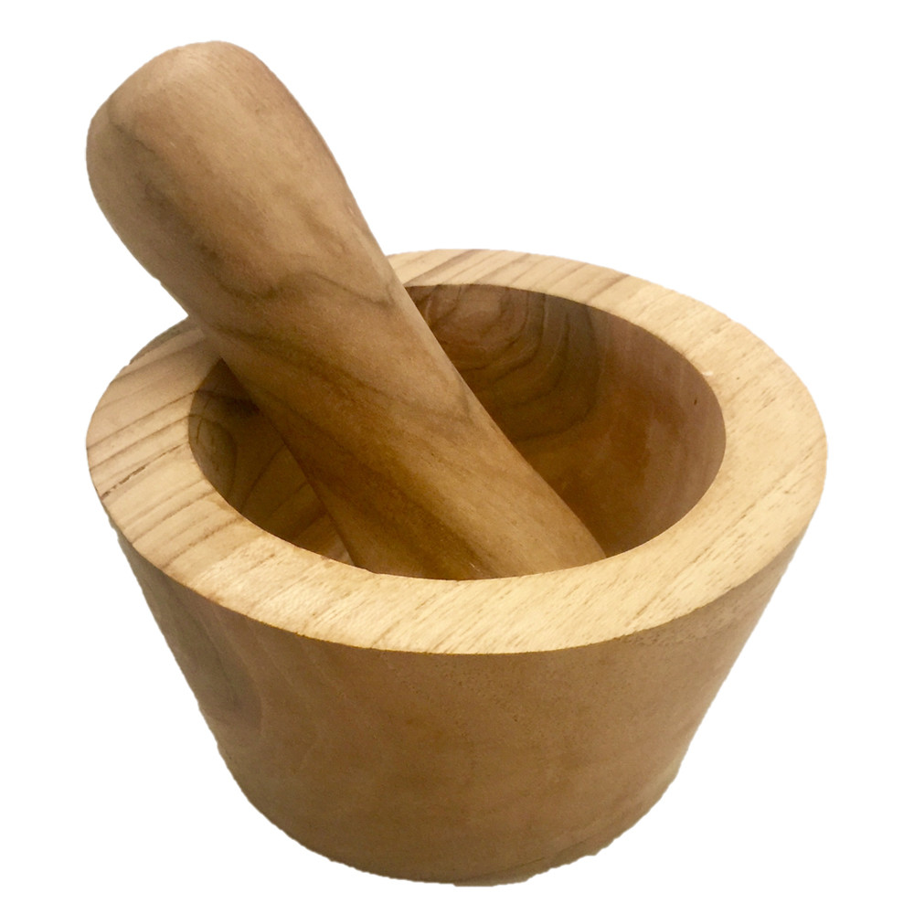 Wooden Mortar and Pestle Large Papoose Toys Shop Inside Small World Play