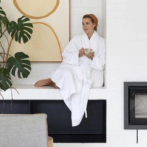 Bambury Microplush Bath Robe - White Bambury Microplush Bath Robe - White