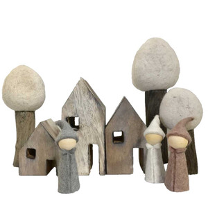 Wood Block Houses 3 Piece Set | Papoose Toys Wood Block Houses 3 Piece Set | Papoose Toys