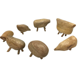 Wooden Animals 7 Piece set by Papoose Toys| Wooden Animals 7 Piece set by Papoose Toys|
